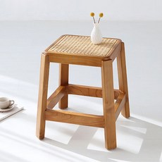 마켓비 NODIKO 라탄 스툴 H45, 내추럴, 1개
