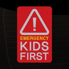1AM 차량용 스티커 04 박스 KIDS L, 레드, 1개