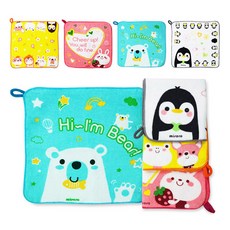 misoro 手帕 4款 2入組, 黃色, 粉色, 天空, 白色, 1套