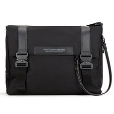 Phipps BLACK LABEL 萬款郵差包+徽章, 黑色