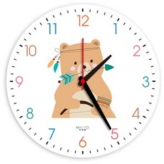 動物印花靜音掛鐘 30cm, 可愛的熊 3