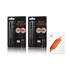 SEVENPM 雙頭潤色護唇膏 2入+保濕控油提亮小紅針血橙精華液面膜, 單色, 1套