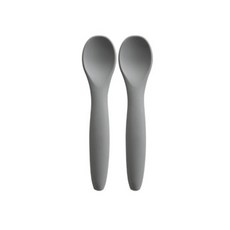 ade.l 嬰兒矽膠湯匙, 淺灰色, 2支