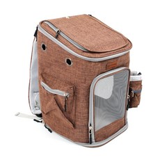 PETRONG 寵物網狀方形背包攜帶包 PTR485, 棕色的