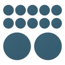 플라이토 국산 실리콘 엠보싱 원형 컵받침 12p, 마린블루, 12개