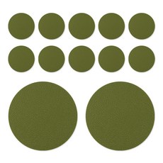 플라이토 국산 실리콘 엠보싱 원형 컵받침 12p, 다크그린, 12개