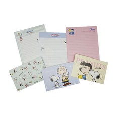 PEANUTS 史努比信紙組 3入, 隨機顏色, 1組