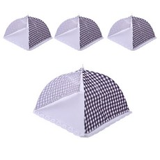 ANTS 格紋飯菜保溫罩 黑色, 4個