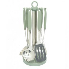 제니얼 마노752 박스 조리도구 6종세트, 스테인레스 실버 + 그린, 1세트