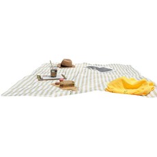 Haim&Haim 米色條紋野餐墊, 白色 + 米色