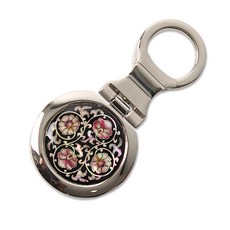 螺鈿漆器圓形鑰匙圈, 木槿花, 1個