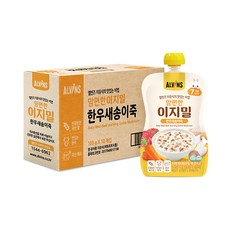 엘빈즈 이지밀 맘편한 파우치 이유식 7개월 이상, 10개, 한우새송이죽