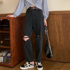 LUNA GIRL 女款 Kelk 牛仔剪裁長褲