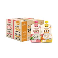 Elbinz Easy 小麥 7~10 個月以上韓牛粥 10p + 韓牛蘿蔔飯 10p 袋裝嬰兒食品套裝, 韓牛白蘿蔔粥口味+韓牛杏鮑菇粥口味, 1組