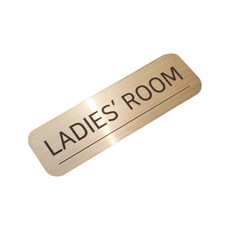 羅馬克金色亮面室內裝潢廁所標示牌 S, 女性用, 1個