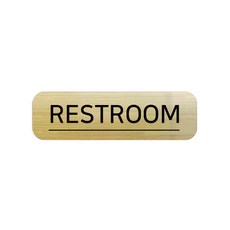 Romark金色亮面室內裝潢洗手間標示牌 名稱 M, RESTROOM, 1個