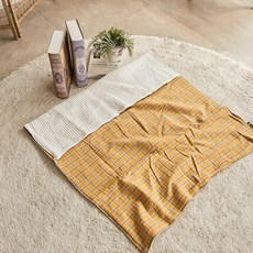 ROTOTO bebe 孩童格紋被, 芥末黃