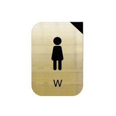 Romark金色亮面室內裝飾洗手間標示牌 重點 M, 女性用, 1個
