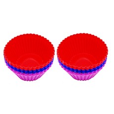 矽膠褶皺烘焙杯 3種 x 4p 組, 粉紅色, 紅色, 藍色, 1套