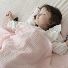 ahtty blanc 三層棉紗毯, 淺粉色