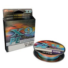 D.I TACKLE X9 多色9股編織釣魚線 150m 2入, 混合色