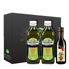 FARCHIONI 法奇歐尼 橄欖油 500ml x 2p + 醋 250ml 禮盒裝, 1套