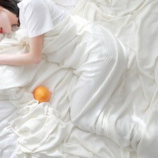 素色竹纖維80支棉薄被, 象牙