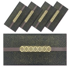 高級金屬配件零用錢信封 S2, 棕色, 5個