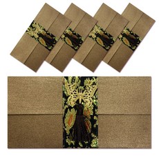 高級流蘇 S3 零用錢信封, 栗色蝴蝶, 5個