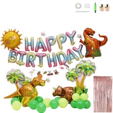生日快樂 恐龍掛旗組, 混合色, 1套