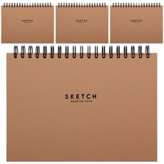 POPO FANCY 素描筆記本 130g 棕色 65 張, 260 x 189 毫米, 4個