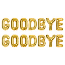 joyparty 字母鋁箔氣球 GOOD BYE, 金色, 2個