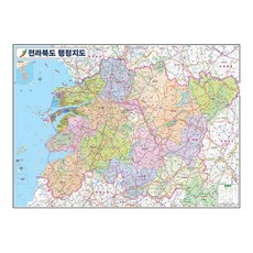 地圖.com 全羅北道行政地圖 110 x 78 cm + 全國行政道路地圖, 1套