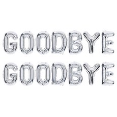 joyparty 字母鋁箔氣球 GOOD BYE, 銀色, 2個