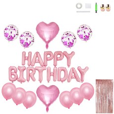 Minittine 生日派對流蘇裝飾套組, 粉色的, 1套