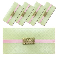 高級金屬配件零用錢信封 S2, 白色, 5個