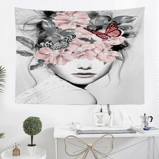 Urbanprop 蝴蝶少女布藝掛布 + 固定釘 + 夾子, A款