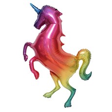 그라보벌룬 유니콘 글리터 은박풍선, 레인보우, 1개