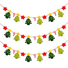 LivingDA 毛氈聖誕掛旗 3入組, 聖誕樹拐杖