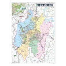 Jido.com 大田廣域市行政地圖 78 x 110 cm + 全國行政道路地圖, 1套