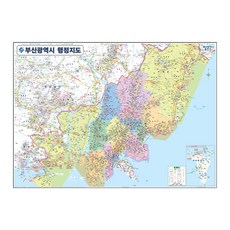 地圖.com 釜山廣域市行政地圖 110 x 78 cm + 全國行政道路地圖, 1套