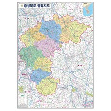 地圖達康 忠清北道行政地圖 78 x 110 cm + 全國行政道路地圖, 1套