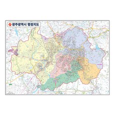 地圖網 光州廣域市行政地圖 110 x 78 cm + 全國行政道路地圖, 1套