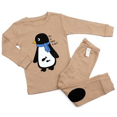 Maykids 童款30支棉企鵝圖案長袖衣褲組