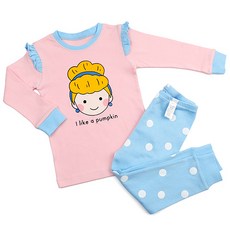 Maykids 童款玻璃公主印花20支棉長袖家居服套裝