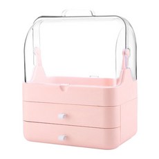 GUNU透明蓋式抽屜式化妝品收納盒 2層 L 粉紅, 1個