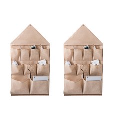 GUNU簡易壁掛收納口袋 9格, 淺褐色的