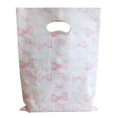 塑膠胖胖蝴蝶結提環袋, 混色, 100個