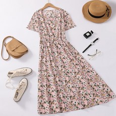 All Nine 特大尺碼碎花孕婦連身裙