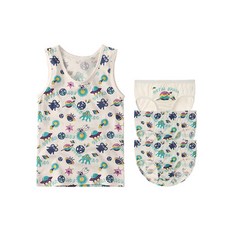 withorganic 男孩童太空旅行印花背心+內褲3入組